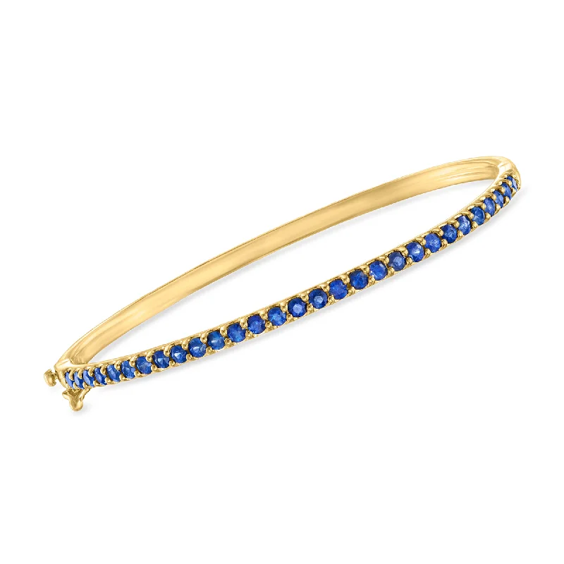 bridal bangles for women -bridal bangles for women -Ross-Simons Sapphire Bangle Bracelet in 18kt Gold Over Sterling