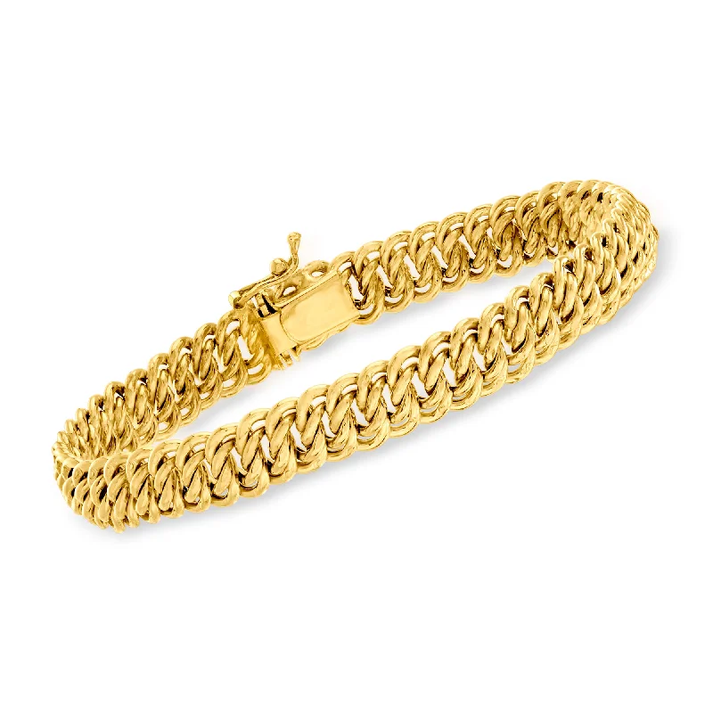 matching bracelet sets for women -matching bracelet sets for women -Ross-Simons Italian 14kt Yellow Gold Americana-Link Bracelet