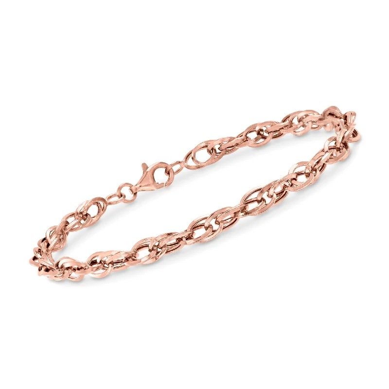 women’s bangle bracelets for parties -women’s bangle bracelets for parties -Ross-Simons 14kt Rose Gold Double Oval-Link Bracelet