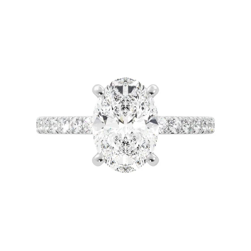 stackable engagement rings -stackable engagement rings -2.5 Carat Oval Moissanite Engagement Ring