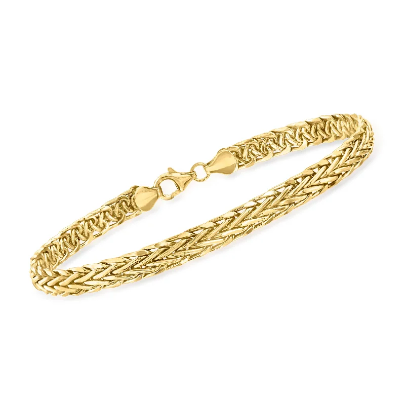 stylish bangles for women -stylish bangles for women -Ross-Simons 14kt Yellow Gold Braided Wheat Bracelet