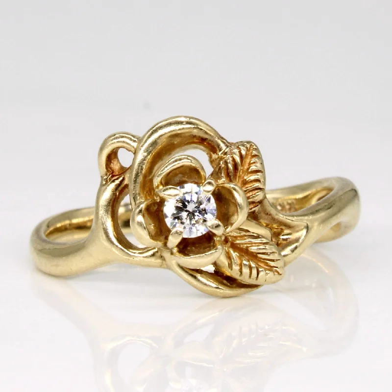 stackable rings for women -stackable rings for women -Diamond Flower Ring | 0.075ct | SZ 6.5 |