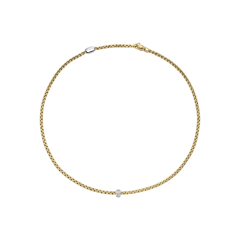 trendy gold necklaces for women -trendy gold necklaces for women -Eka Necklace Yllw/Wht dia 0.12ct