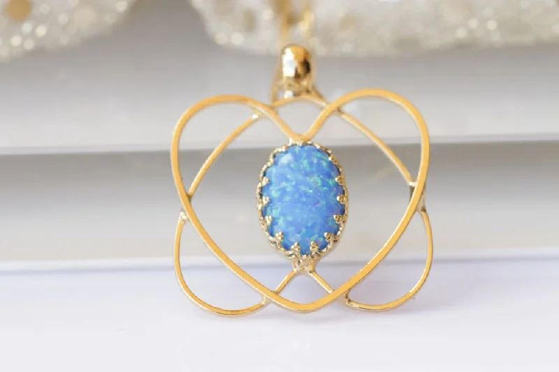 luxury necklaces for women -luxury necklaces for women -OPAL HEART NECKLACE