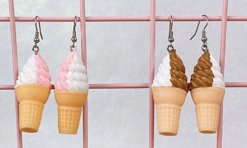 fashion gold earrings -fashion gold earrings -Split Soft Serve Earrings (2 Colors)