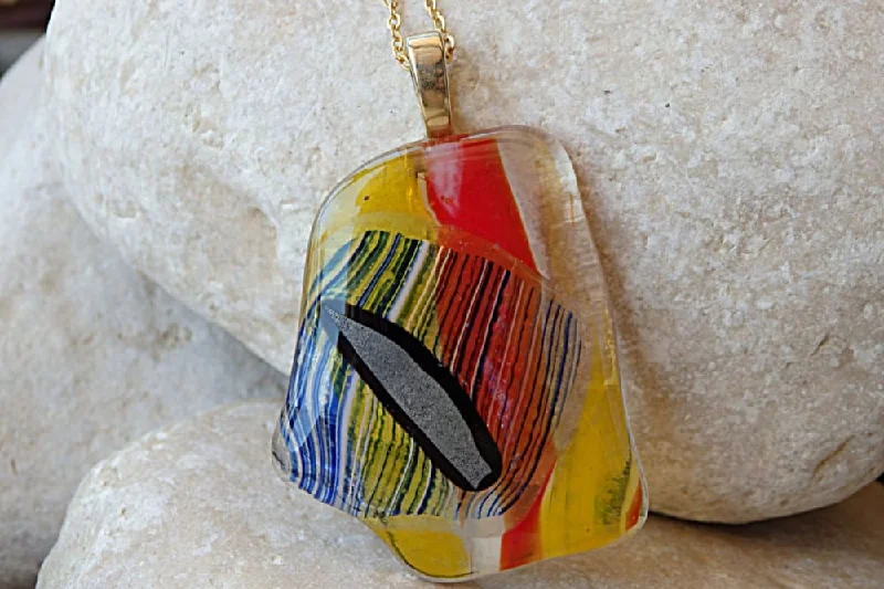 long necklaces for women -long necklaces for women -Fused Glass Necklace