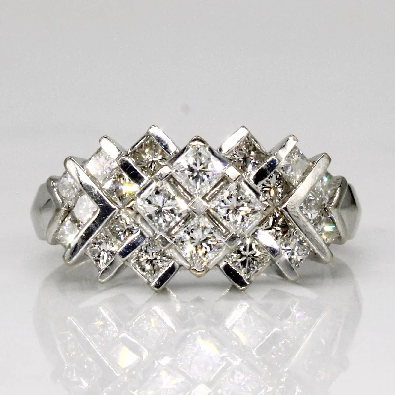 matching couple rings -matching couple rings -Princess Cut Diamond Ring | 1.12ctw | SZ 5.5 |