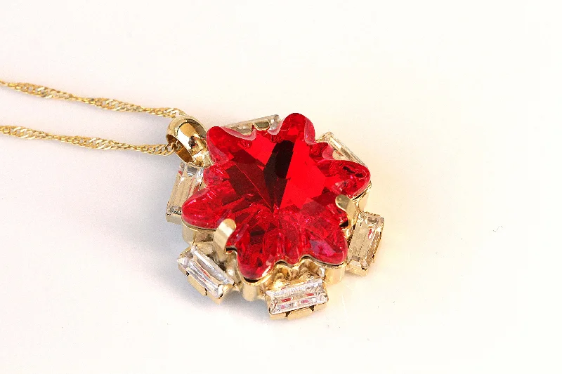 handcrafted necklaces for women -handcrafted necklaces for women -RUBY RED NECKLACE