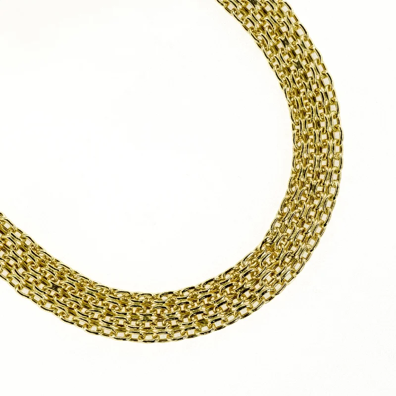 pearl necklaces for women -pearl necklaces for women -11.8mm Wide Cable Mesh 16" Necklace in 14K Yellow Gold