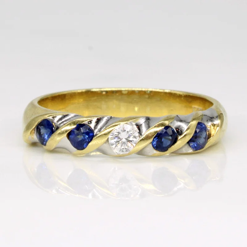 stackable diamond rings -stackable diamond rings -Sapphire & Diamond Ring | 0.24ctw, 0.08ct | SZ 6 |