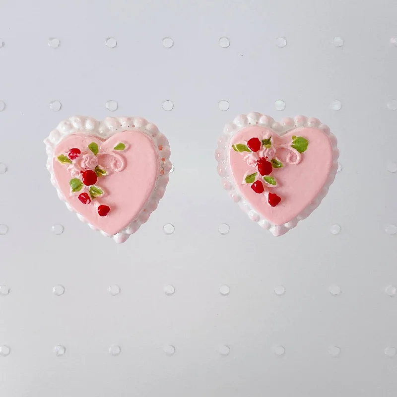 vintage earrings for women -vintage earrings for women -Instant Shipping! Heart Cake Earrings