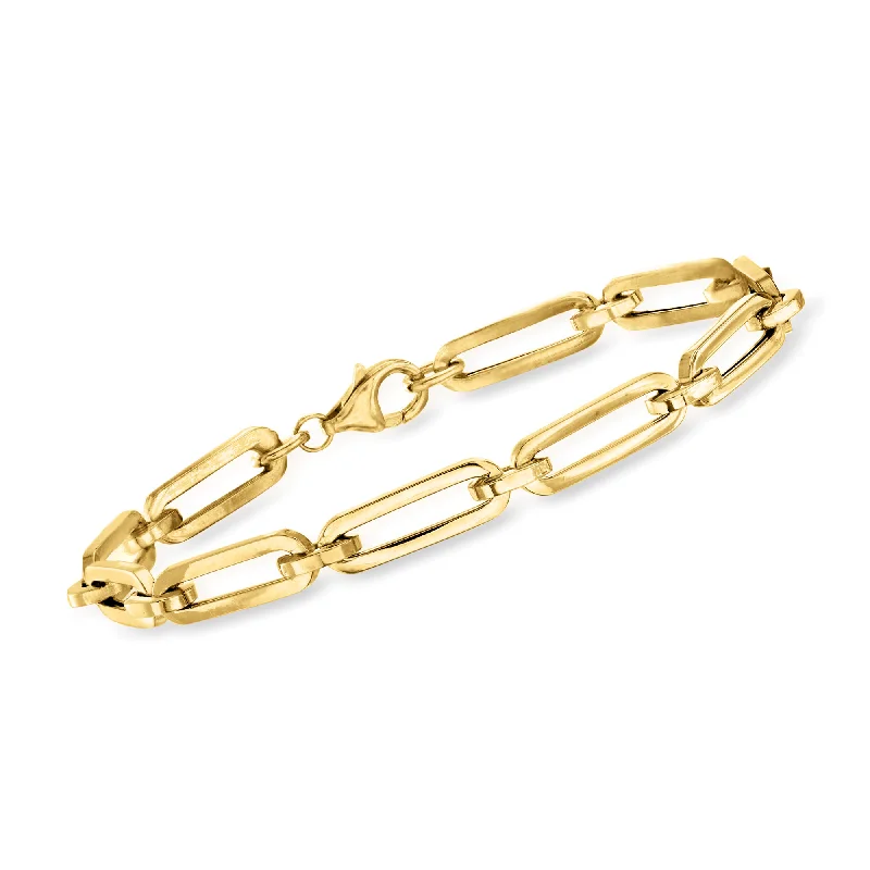 chic bangles for women -chic bangles for women -Ross-Simons Italian 14kt Yellow Gold Paper Clip Link Bracelet