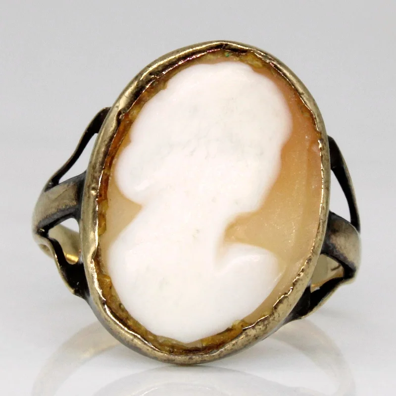 birthstone rings for women -birthstone rings for women -Sea Shell Cameo Ring | 3.00ct | SZ 4.5 |