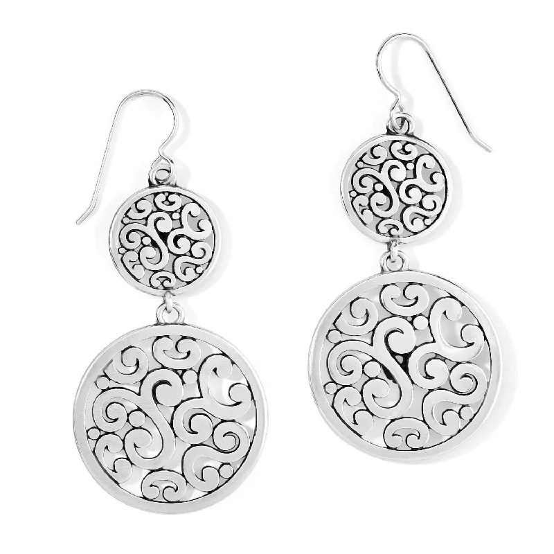 bridal earrings for women -bridal earrings for women -Contempo Medallion Duo French Wire Earrings JA9030