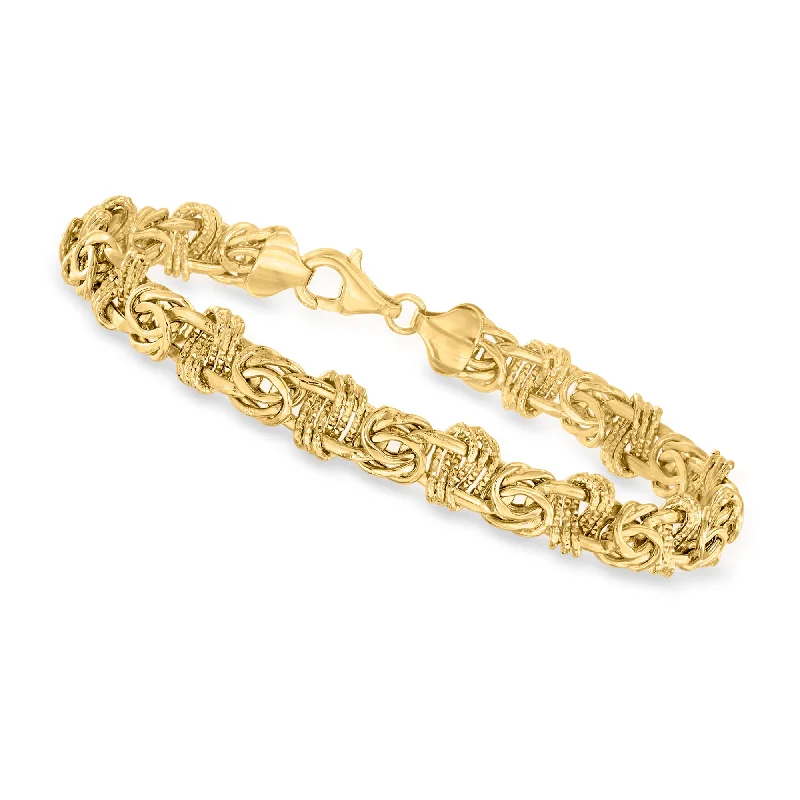 vintage style bracelets -vintage style bracelets -Canaria 10kt Yellow Gold Flat Modified Byzantine Bracelet