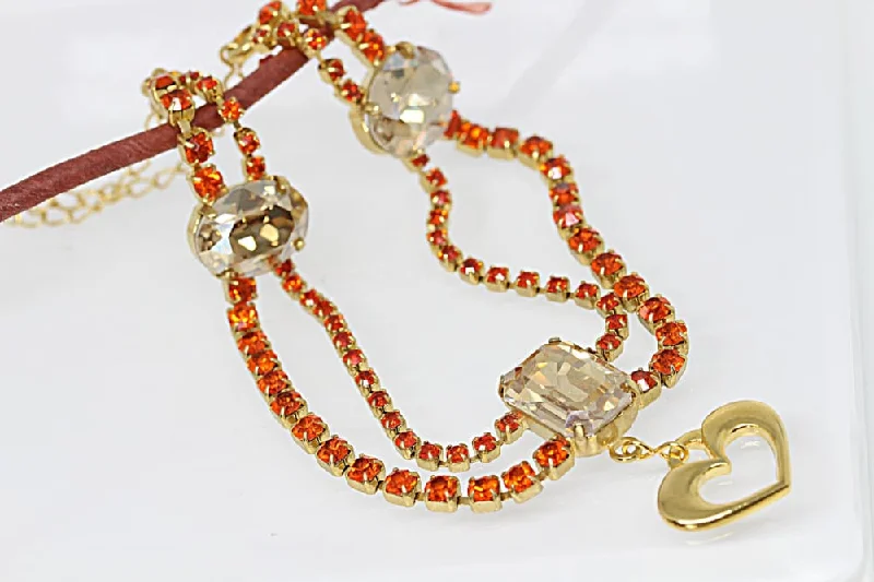 hand-crafted gold necklaces for women -hand-crafted gold necklaces for women -Orange Necklace