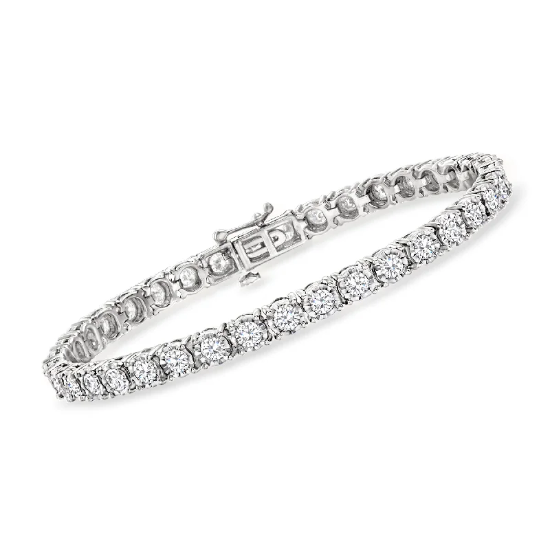 elegant women’s bangles with crystals -elegant women’s bangles with crystals -Ross-Simons Diamond Tennis Bracelet in Polished Sterling Silver