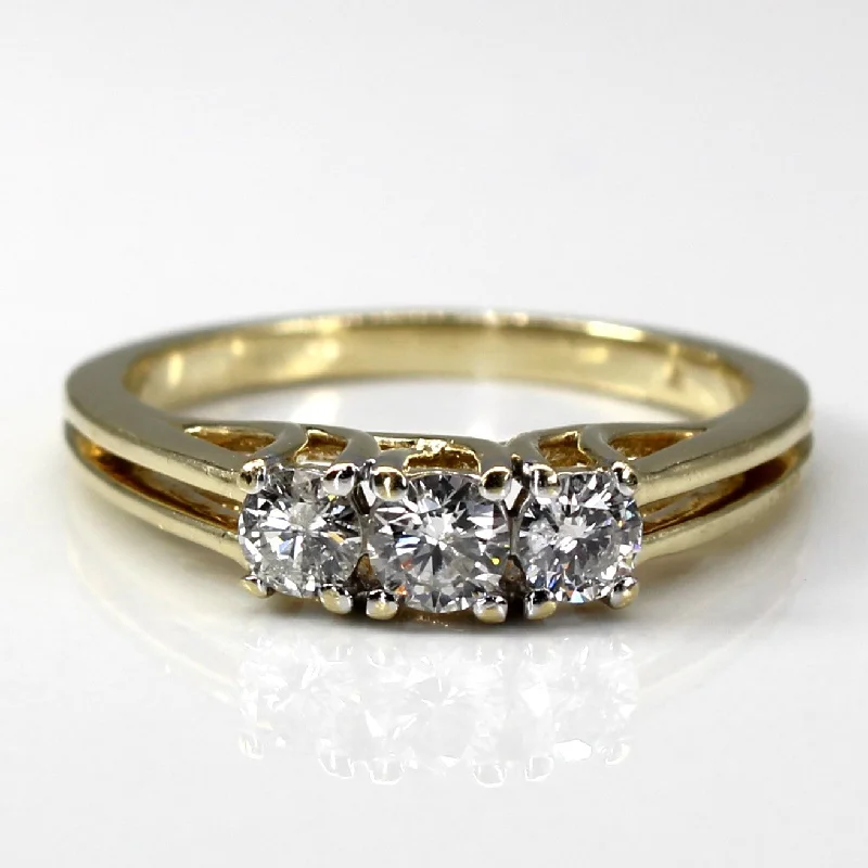 unique rings for women -unique rings for women -Three Stone Diamond Ring | 0.46ctw | SZ 7 |