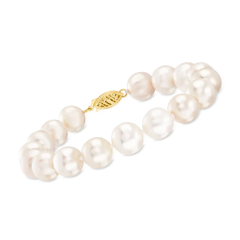 fashionable charm bracelets -fashionable charm bracelets -Ross-Simons 9.5-10.5mm Cultured Pearl Bracelet With 14kt Yellow Gold