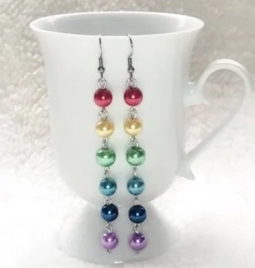 hoop earrings for evening wear -hoop earrings for evening wear -Rainbow Pearl Earrings