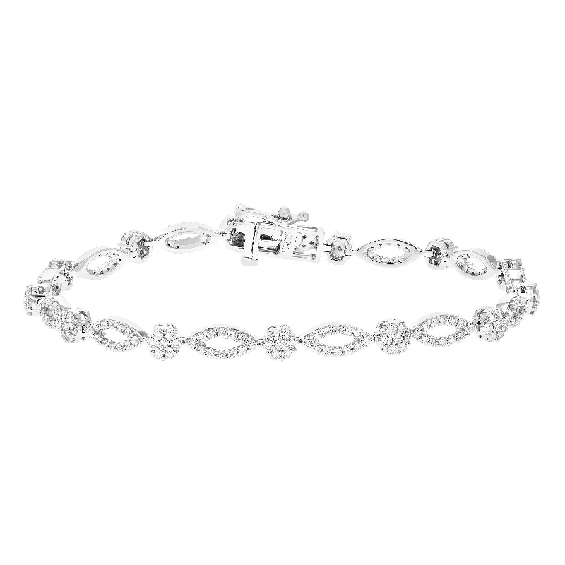 bangle bracelets for women -bangle bracelets for women -2 cttw Round Lab Grown Diamond Tennis Bracelet .925 Sterling Silver Prong Set