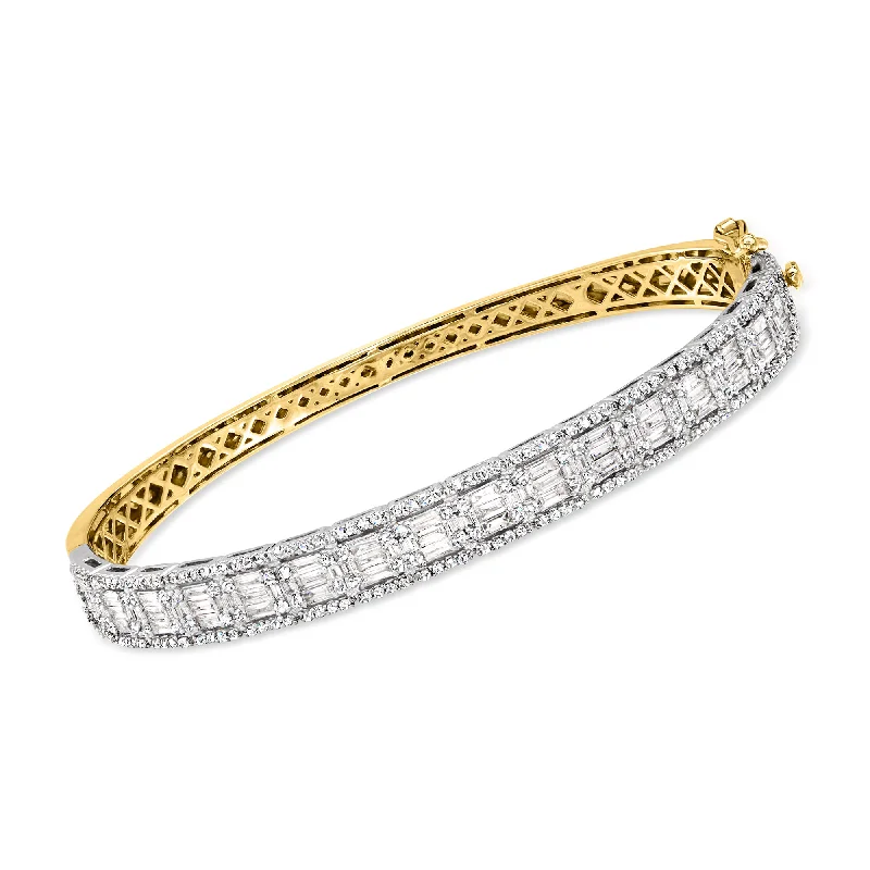 colorful bangles for women -colorful bangles for women -Ross-Simons Diamond Bangle Bracelet in 14kt 2-Tone Gold