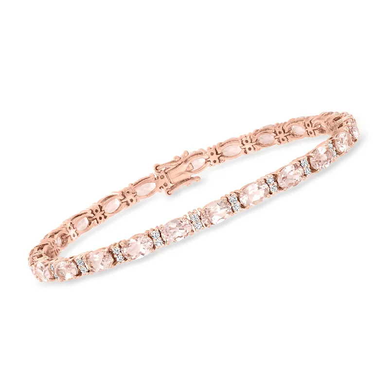 multi-layered bangles for women -multi-layered bangles for women -Ross-Simons Morganite and . Diamond Tennis Bracelet in 14kt Rose Gold