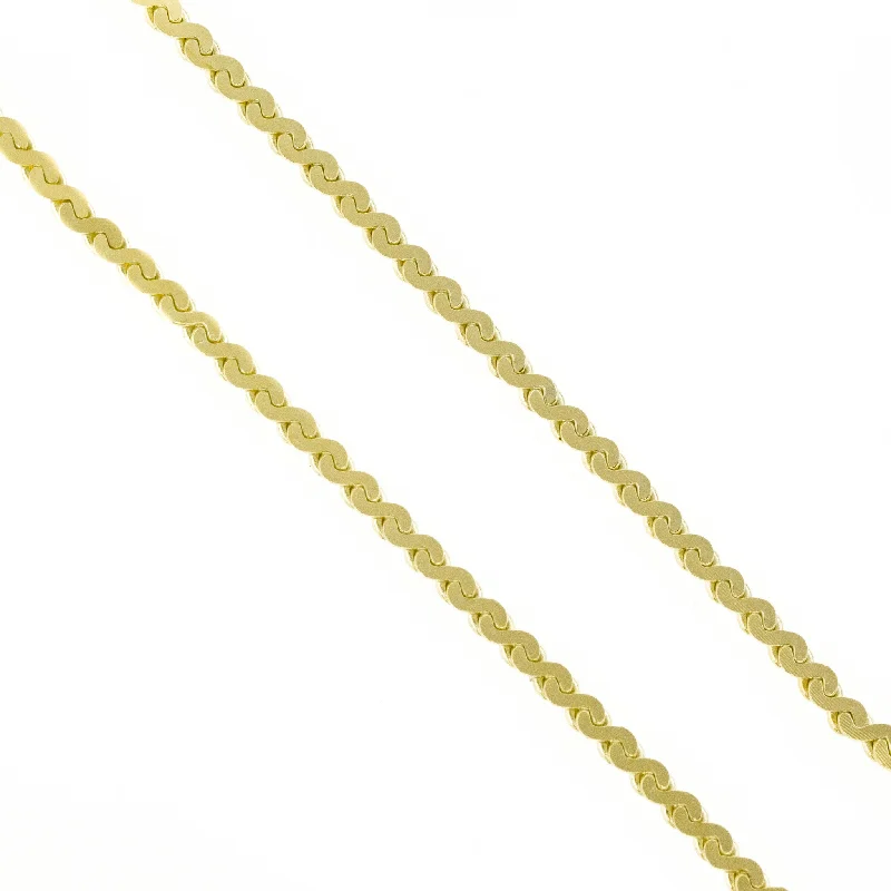 chunky necklaces for women -chunky necklaces for women -2mm Wide Serpentine Chain Necklace 25" in 18K Yellow Gold