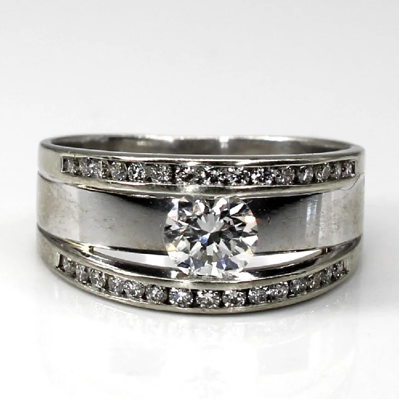 chunky rings for women -chunky rings for women -Channel Set Diamond Ring | 0.75ctw VS1 H | SZ 6 |