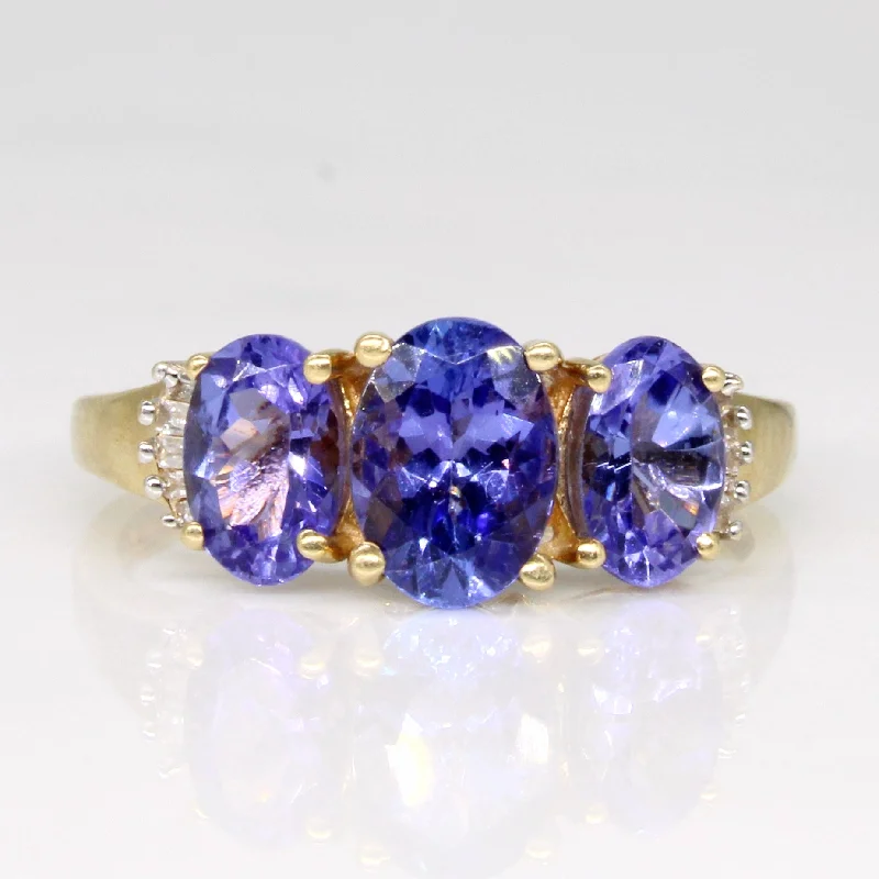 gold engagement rings for women -gold engagement rings for women -Tanzanite & Diamond Cocktail Ring | 1.50ctw, 0.06ctw | SZ 6 |