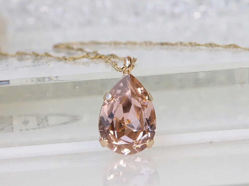 classic diamond necklaces for women -classic diamond necklaces for women -BLUSH MORGANITE NECKLACE