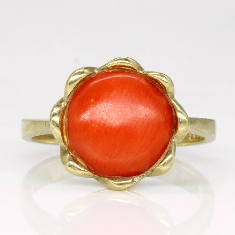 women’s fashion rings with crystals -women’s fashion rings with crystals -Coral Flower Cocktail Ring | 1.67ct | SZ 6.75 |