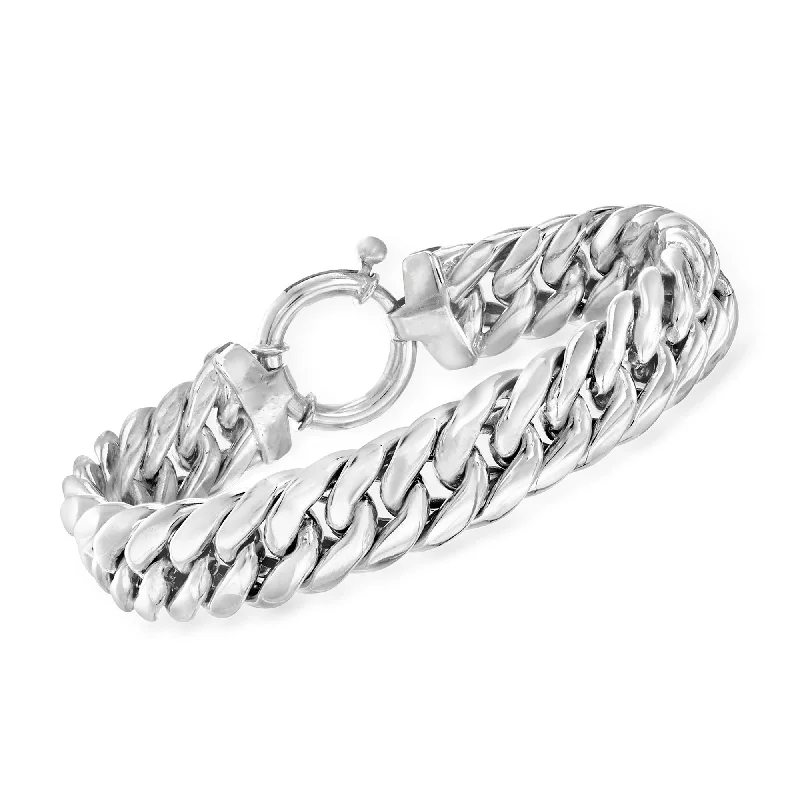 classic bangles for women -classic bangles for women -Ross-Simons Sterling Silver Cuban Style Link Bracelet