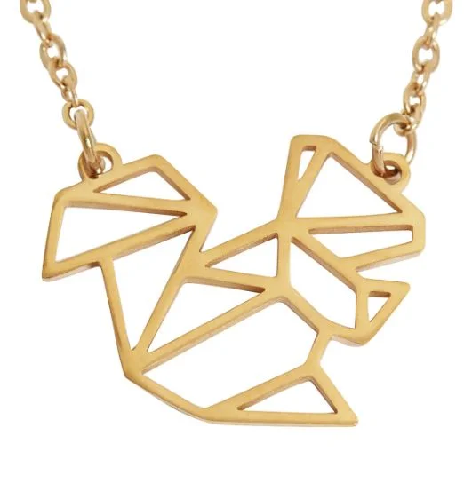 geometric necklaces for women -geometric necklaces for women -Annie Oak Squirrel Geometric Necklace in Gold