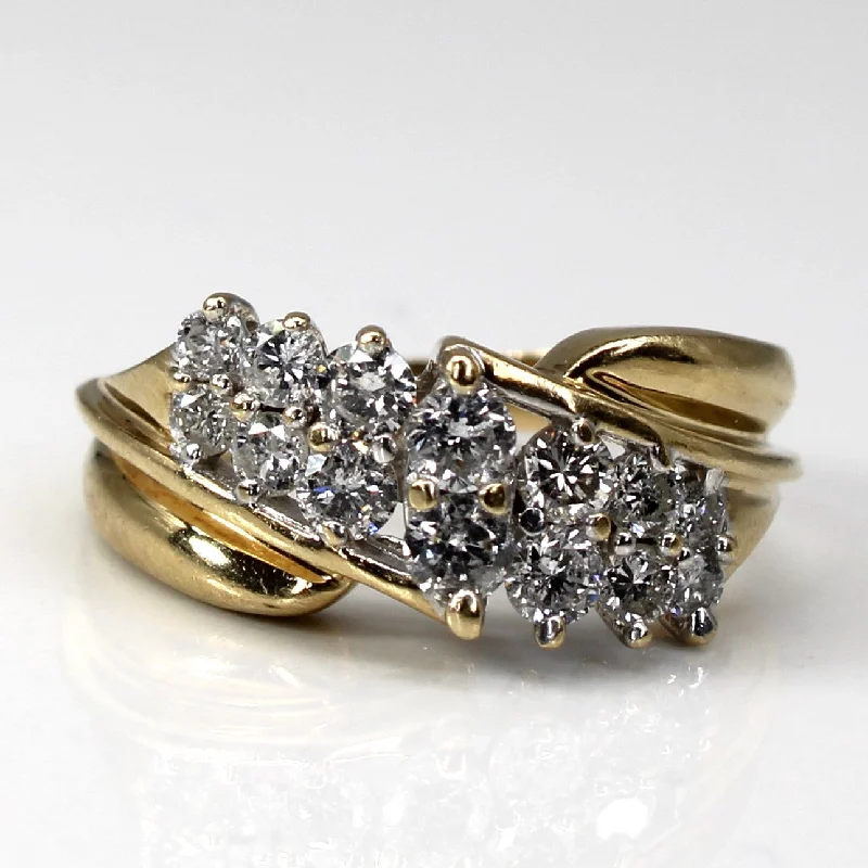 women’s rings -women’s rings -Cluster Diamond Bypass Ring | 0.56ctw | SZ 6.25 |