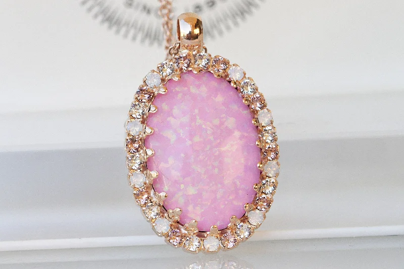 luxury fashion necklaces for women -luxury fashion necklaces for women -PINK OPAL NECKLACE