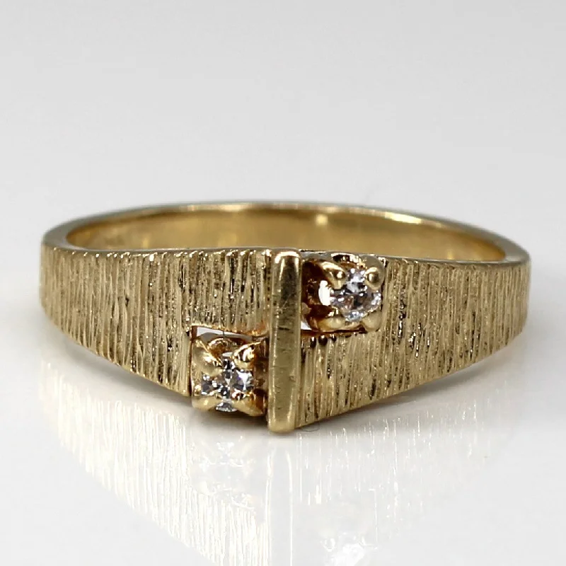 luxury gold rings -luxury gold rings -Brushed Gold Diamond Ring | 0.06ctw | SZ 6.5 |