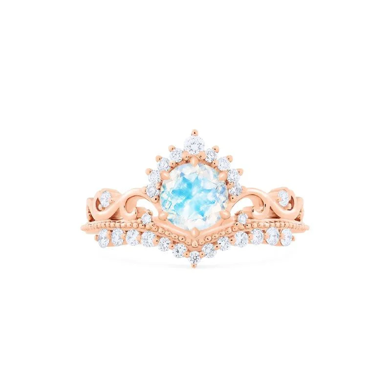 radiant-cut diamond engagement rings -radiant-cut diamond engagement rings -[Theia] Heirloom Crown Engagement Ring in Moonstone