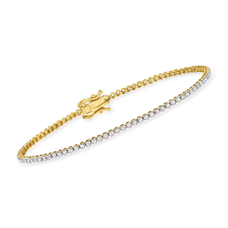 adjustable gold bracelets -adjustable gold bracelets -Ross-Simons Diamond Tennis Bracelet in 14kt Yellow Gold