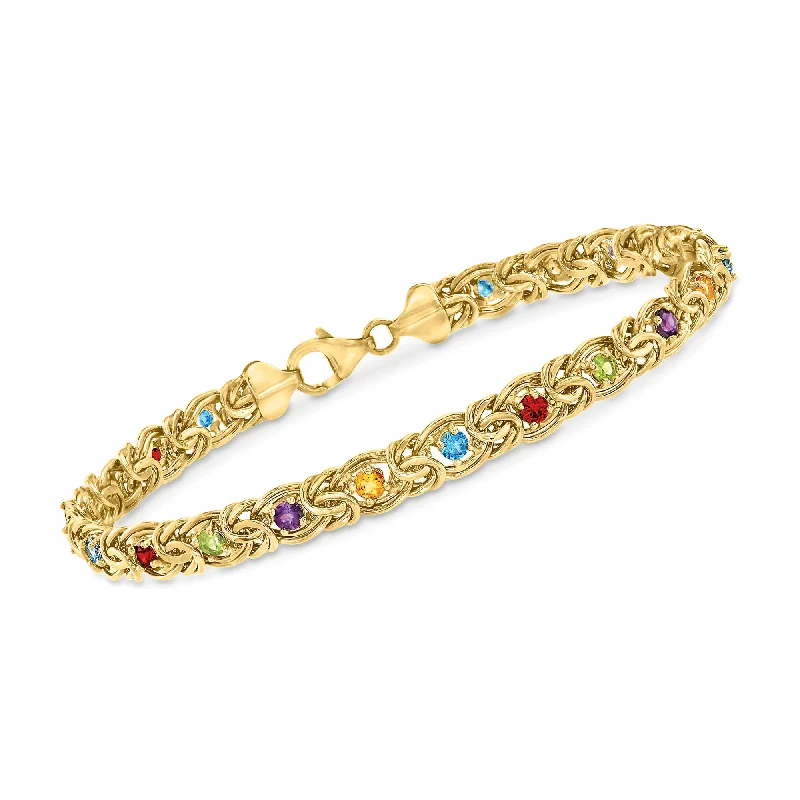 leather bangles for women -leather bangles for women -Ross-Simons Multi-Stone Byzantine Bracelet in 14kt Yellow Gold