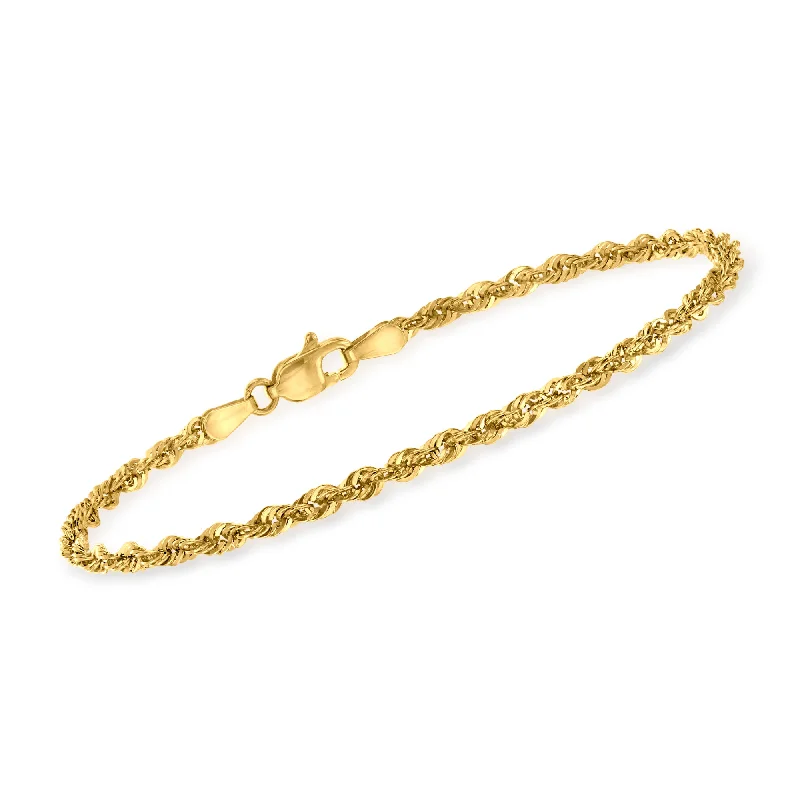 bridal bangles for women -bridal bangles for women -Ross-Simons 14kt Yellow Gold 2.6mm Rope Chain Bracelet