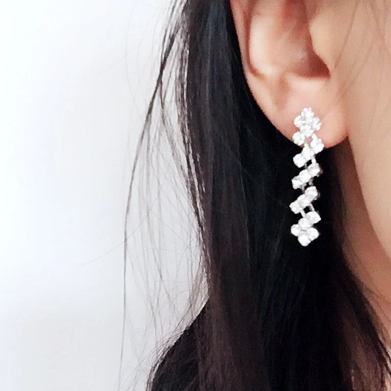 fancy earrings for women -fancy earrings for women -DIAMANTÉ LONG EARRINGS