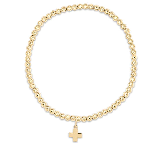 timeless bangles for women -timeless bangles for women -Enewton - egirl classic gold 3mm bead bracelet - signature cross gold charm