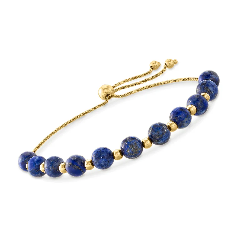 multi-colored bracelets for women -multi-colored bracelets for women -Ross-Simons Lapis and 14kt Yellow Gold Bead Bolo Bracelet