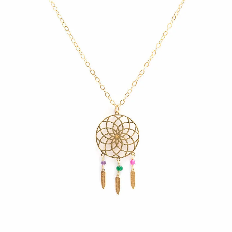 designer name necklaces for women -designer name necklaces for women -Dream Catcher Mini Necklace