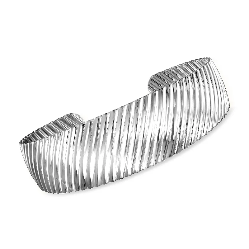 timeless bangles for women -timeless bangles for women -Ross-Simons Italian Sterling Silver Ribbed Cuff Bracelet