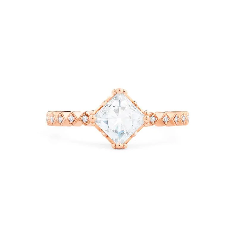 romantic engagement rings for women -romantic engagement rings for women -[Astoria] Fleur De Lis Square Princess Cut Engagement Ring in Diamond / Moissanite