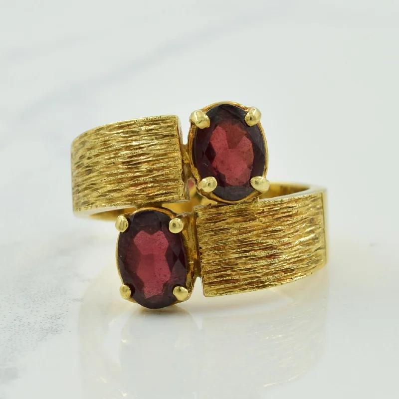 stackable diamond rings -stackable diamond rings -Garnet Bypass Ring | 2.00ctw | SZ 5.5 |