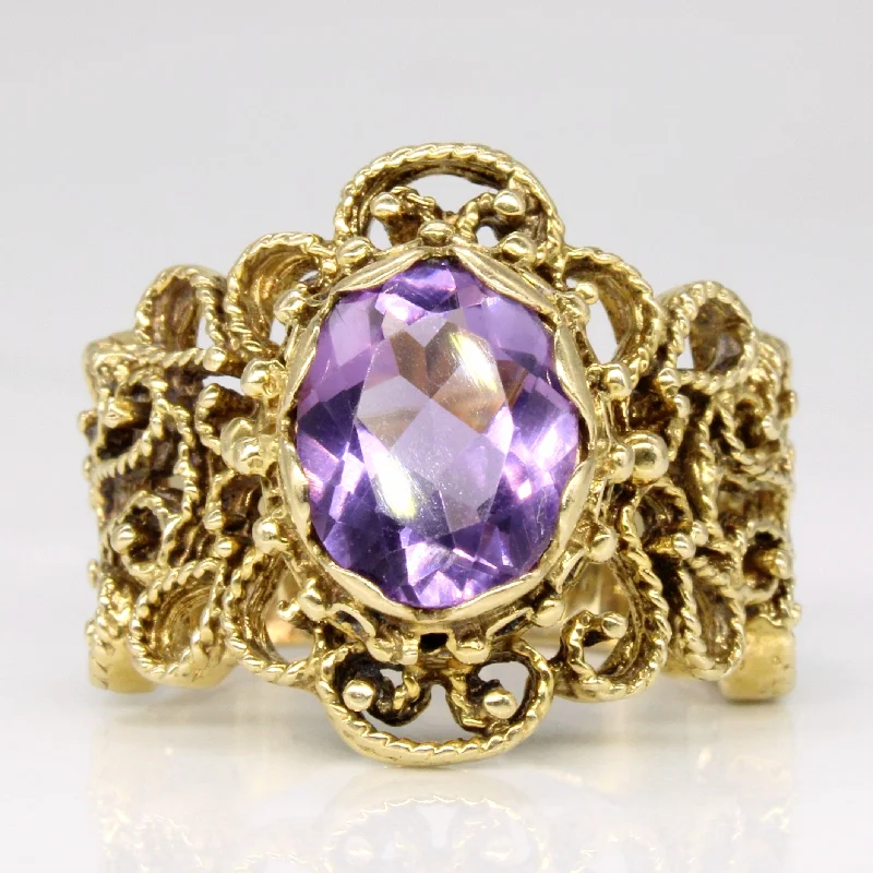 luxury rings for women -luxury rings for women -Amethyst Cocktail Ring | 1.90ct | SZ 6.25 |