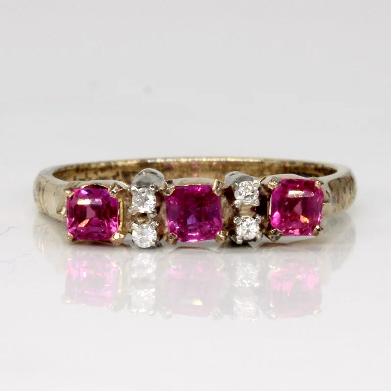 gold promise rings for women -gold promise rings for women -Pink Sapphire & Diamond Ring | 0.45ctw, 0.04ctw | SZ 6.25 |